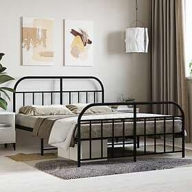 vidaXL Bed Frame med huvudgavel och fotgavel svart metall 140x200 cm 353654
