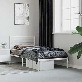 vidaXL Bed Frame med huvudgavel metall vit 75x190 cm 352358