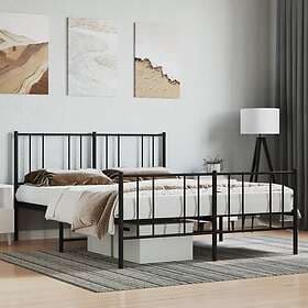 vidaXL Bed Frame med huvudgavel och fotgavel svart metall 120x200 cm 352496