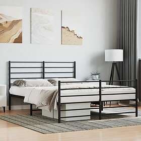 vidaXL Bed Frame med huvudgavel och fotgavel svart metall 140x190 cm 352337