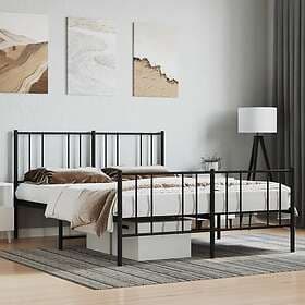 vidaXL Bed Frame med huvudgavel och fotgavel svart metall 120x190 cm 352495