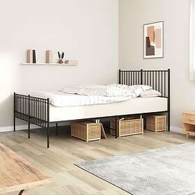 vidaXL Bed Frame med huvudgavel och fotgavel svart metall 140x200 cm 350883