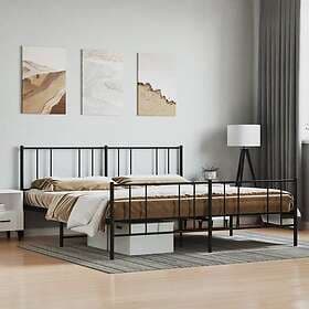 vidaXL Bed Frame med huvudgavel och fotgavel svart metall 180x200 cm 352502
