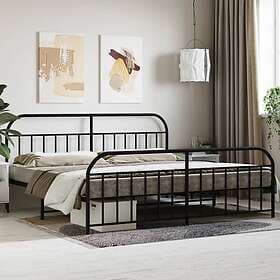 vidaXL Bed Frame med huvudgavel och fotgavel svart metall 193x203 cm 353659
