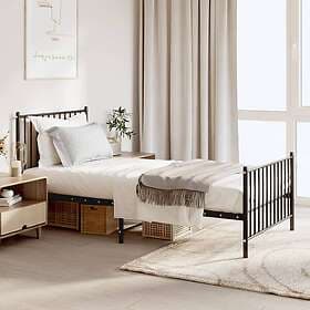 vidaXL Bed Frame med huvudgavel och fotgavel svart metall 90x190 cm 350874