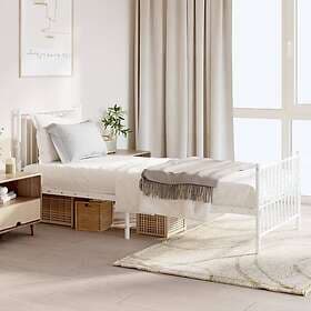 vidaXL Bed Frame med huvudgavel och fotgavel vit metall 80x200 cm 350940