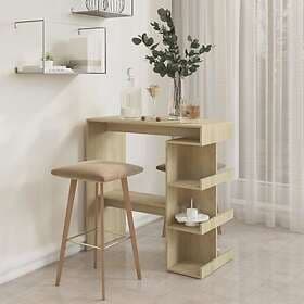 vidaXL Bar table with storage shelves sonoma oak 100x50x101.5cm chipboard