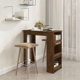 vidaXL Bar table with storage shelves smoke-colored oak 102x50x103.5 cm chipboar