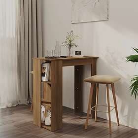 vidaXL Barbord med hylla brun ek 102x50x103.5 cm konstruerat trä 812965
