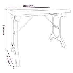 vidaXL Dining Table 110x65x82 cm Solid Fir Wood and Iron 340769