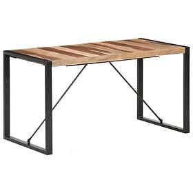 vidaXL Matbord 140x70x75 cm massivt trä med sheshamfinish 321540