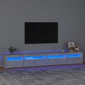vidaXL TV Stand med LED-belysning betonggrå 270x35x40 cm 3152749