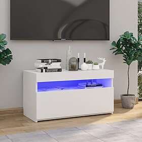 vidaXL TV Stand med LED-belysning vit högglans 75x35x40 cm 804403
