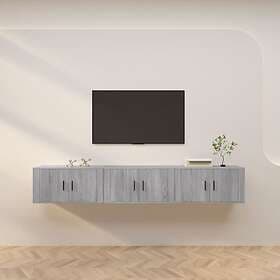 vidaXL Väggmonterade tv-skåp 3 st grå sonoma 80x34.5x40 cm 3188364