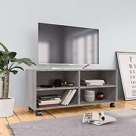 vidaXL TV Stand med hjul grå sonoma 90x35x35 cm konstruerat trä 815259