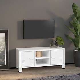 vidaXL Industriell TV Stand vit 105x35x42 cm metall 339619