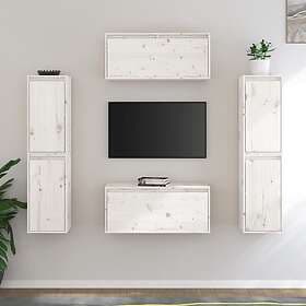 vidaXL TV Stand 6 st vit massiv furu 3100265