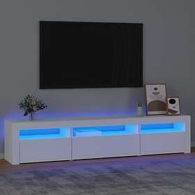 vidaXL TV Stand med LED-belysning vit 195x35x40 cm 3152738