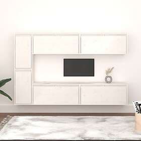 vidaXL TV Stand 6 st vit massiv furu 3100235