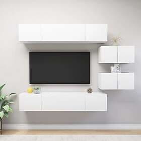 vidaXL TV Cabinet 6 Pieces White Chipboard 3078726
