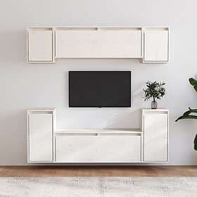 vidaXL TV Stand 6 delar vit massiv furu 3100190