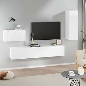 vidaXL TV Stand 4 delar vit konstruerat trä 3114334