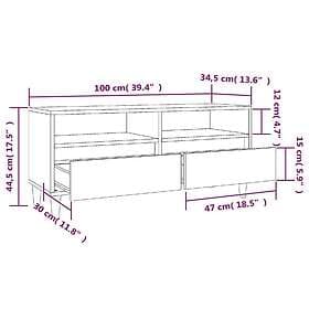 vidaXL TV Stand svart 100x34.5x44.5 cm konstruerat trä 831894