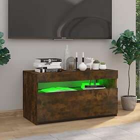 vidaXL TV Stand med LED-belysning rökfärgad ek 75x35x40 cm 815123