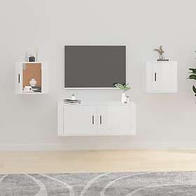 vidaXL Väggmonterade tv-skåp 2 st vit högglans 40x34.5x40 cm 816645