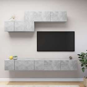 vidaXL TV Stand 6 Piece Set Concrete Grey Chipboard 3079150