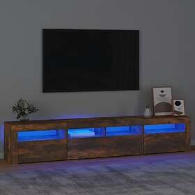 vidaXL TV Stand med LED-belysning rökfärgad ek 210x35x40 cm 3152735
