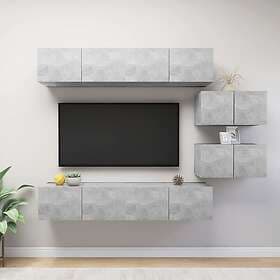 vidaXL TV Stand 6 Piece Set Concrete Grey Chipboard 3079146