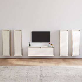 vidaXL TV Stand 5 delar vit massiv furu 3100210