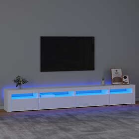 vidaXL TV Stand med LED-belysning vit 270x35x40 cm 3152746