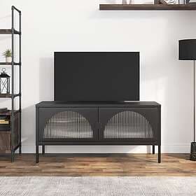 vidaXL TV Stand 105x35x50 cm glass and steel