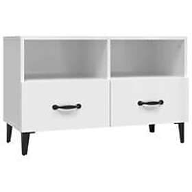 vidaXL TV Stand white high gloss 80x36x50 cm constructed wood 812597