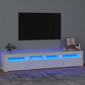 vidaXL TV Stand med LED-belysning vit 210x35x40 cm 3152730