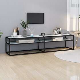 vidaXL TV Stand vit marmor 180x40x40.5 cm härdat glas 331724