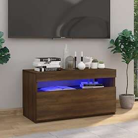 vidaXL TV Stand med LED-belysning brun ek 75x35x40 cm 815127