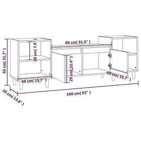 vidaXL TV Stand grå sonoma 160x35x55 cm konstruerat trä 821194