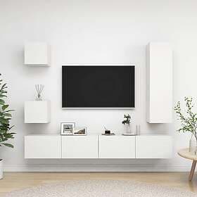 vidaXL TV-skåp 5 delar vit konstruerat trä 3078697