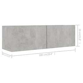 vidaXL TV Stand 4 Piece concrete grey engineered wood 3079131