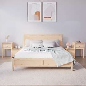 vidaXL Sängbord 2 st 79.5x38x65.5 cm massiv furu 814540