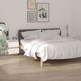 vidaXL Sängbord 2 st vit 40x35x50 cm massiv furu 813318