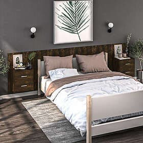 vidaXL Väggmonterade sängbord 2 st rökfärgad ek 816959