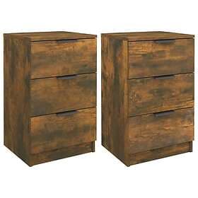 vidaXL Sängbord 2 st rökfärgad ek 40x36x65 cm 817052