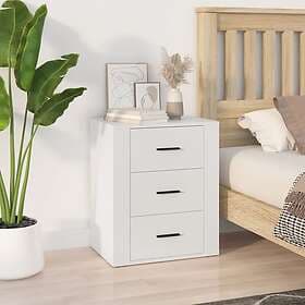 vidaXL Sängbord vit 50x36x60 cm konstruerat trä 816712