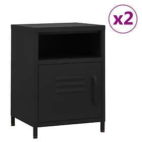 vidaXL Sängbord 2 st svart 35x35x51 cm stål 3095221