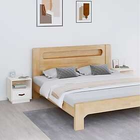 vidaXL Nightstand 2 pcs White 40x34x45cm Solid Pine Wood 818298