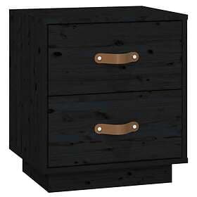 vidaXL Sängbord svart 40x34x45 cm massiv furu 818333